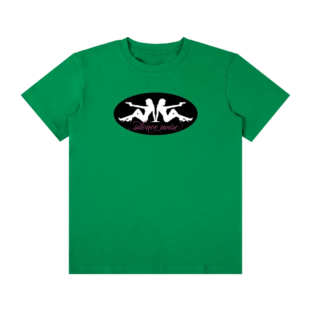 “GIRLS.AND.GUNS” TEE GREEN