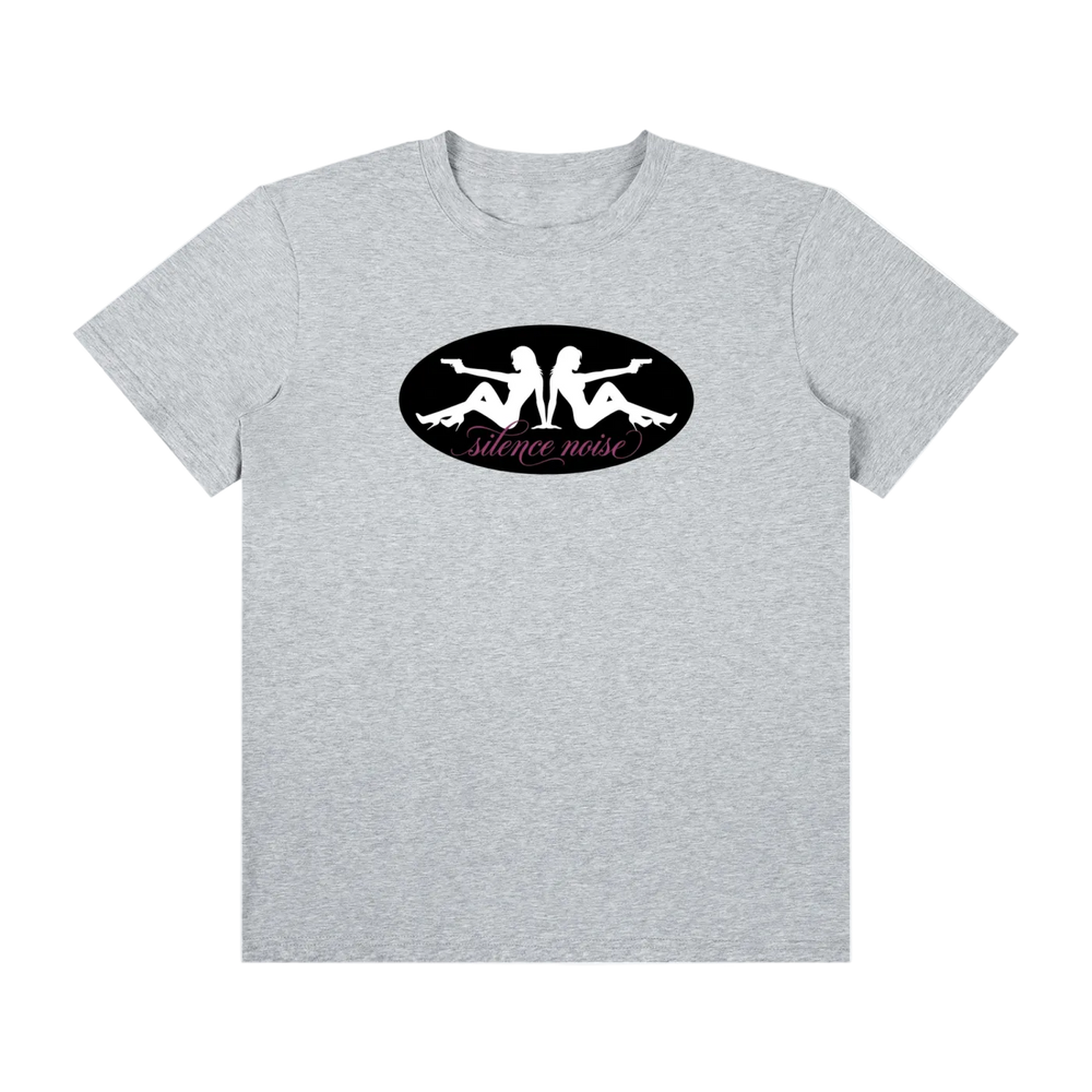 “GIRLS.AND.GUNS” TEE GREY